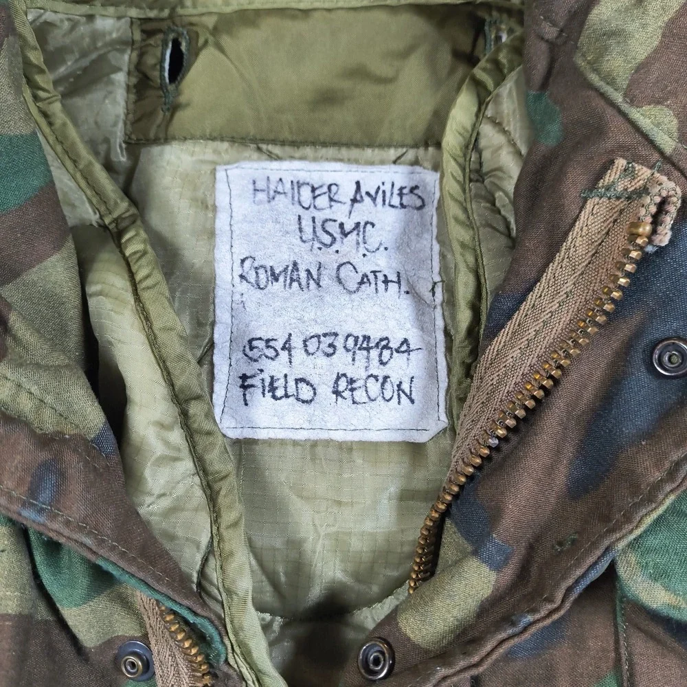 USMC Field Jacket‎ Mens Small Regular Woodland Camo Cold Weather Quilted Liner